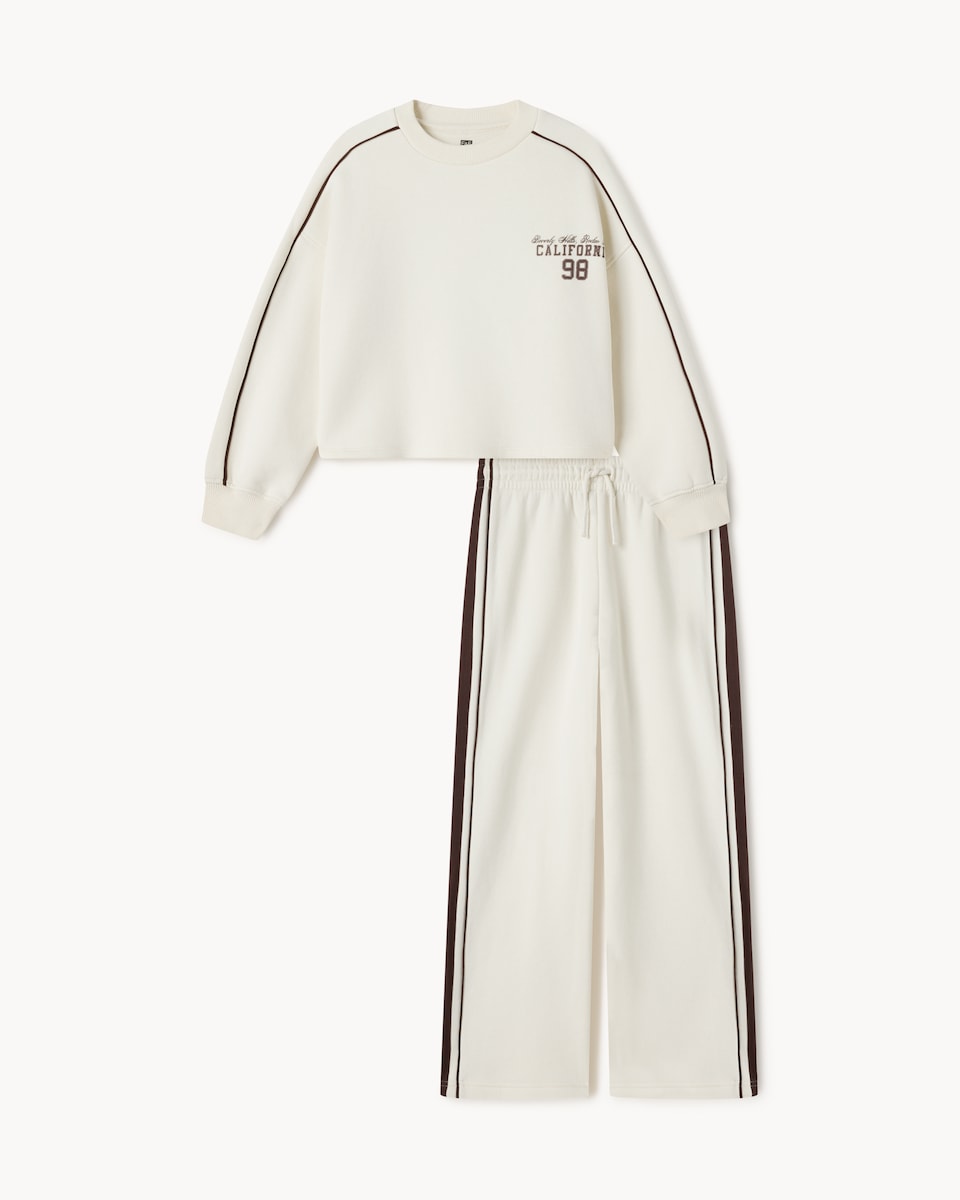image 1 of F&F Active Girls AFTERCLASS Sweatshirt and Trousers Set in Cream