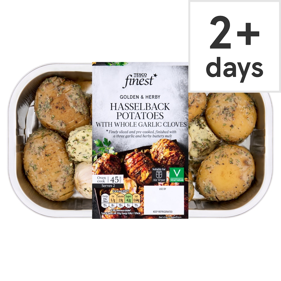 Tesco Finest Hasselback Potatoes with Whole Garlic Cloves 450g