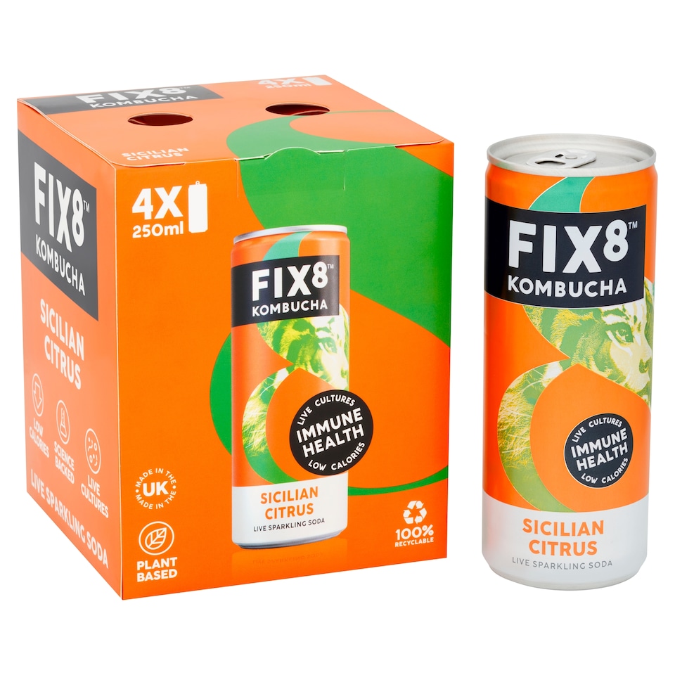 image 1 of Fix8 Kombucha Sicilian Citrus 4 x 250ml