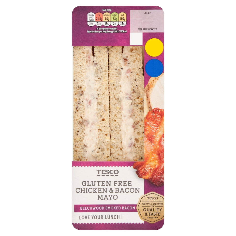 Tesco Gluten Free Chicken & Bacon Mayonnaise Sandwich
