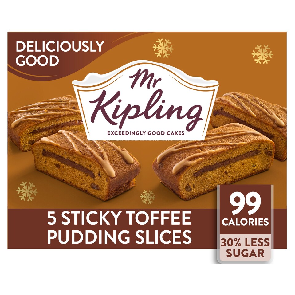 Mr Kipling Sticky Toffee Pudding Slices 5 Pack Tesco Groceries