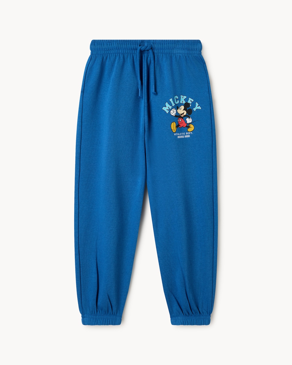 image 1 of Disney Mickey Mouse Cotton Rich Joggers in Blue