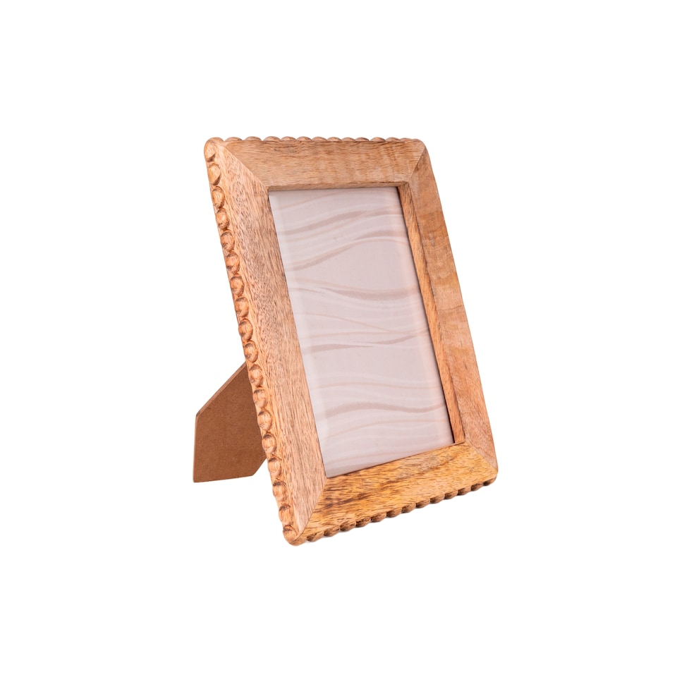 Candlelight Beaded Wood Photo Frame