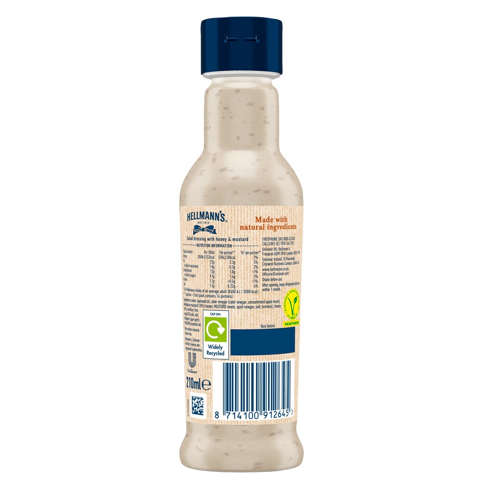 image 1 of Hellmann's Honey Mustard Dressing 210Ml