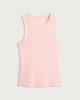 image 4 of F&F Cotton Rich Ribbed Vest in Pink