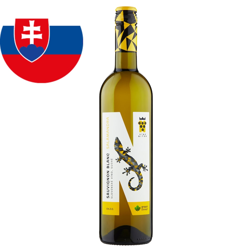 Víno Nitra Salamandra Sauvignon Blanc slovenské víno suché biele 0,75 l