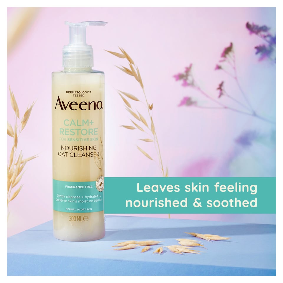 image 1 of Aveeno Face Calm and Restore Nourishing Oat Cleanser 200ml