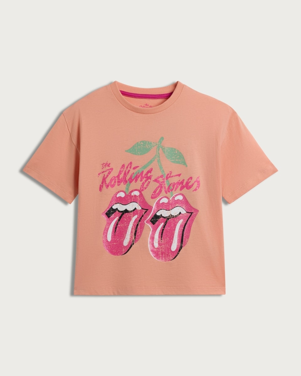 image 1 of The Rolling Stones Pure Cotton T-Shirt in Orange