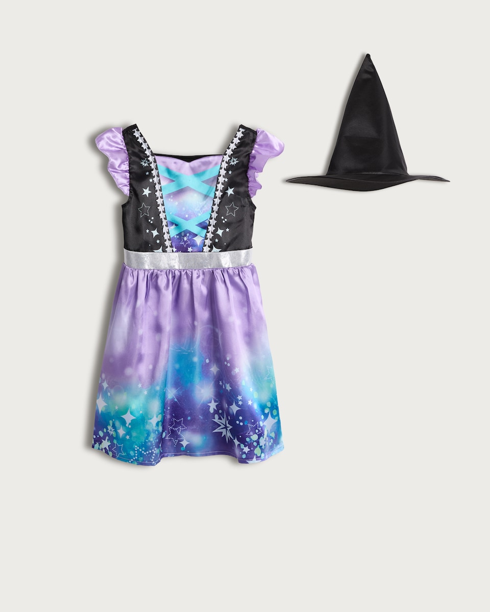 F&F Girls 2-Piece Witch Fancy Dress Costume in Blue