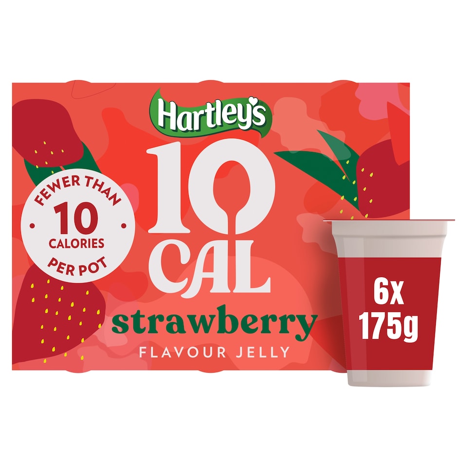 Hartley's 10 Cal Flavour Jelly - Strawberry 6 x 175g