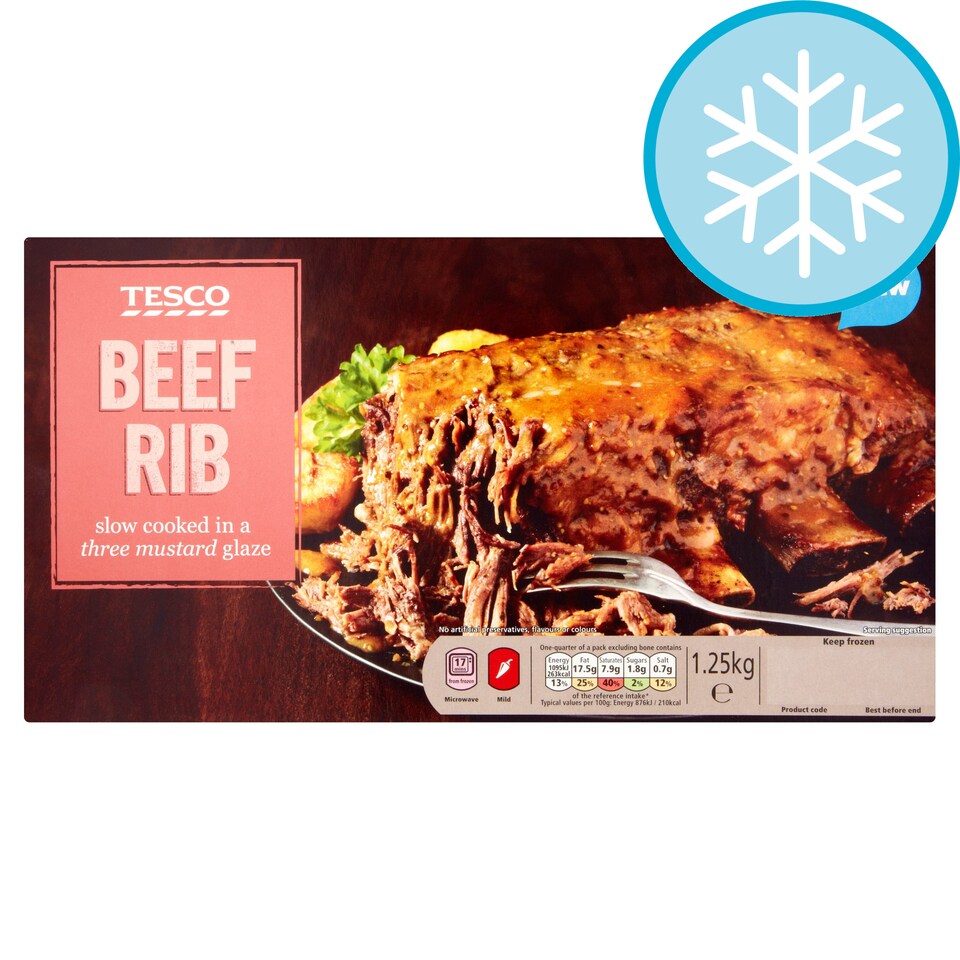 TESCO BEEF RIB WITH FIERY MSTRD SAUCE 1.25KG Tesco Groceries
