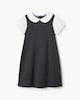 image 1 of F&F School Girls Cotton Rich 2 in 1 Pinafore Dress in Grey