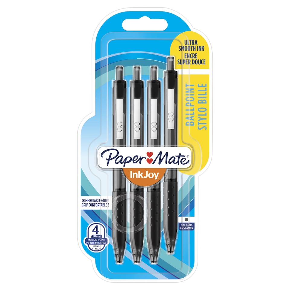 image 1 of Paper Mate InkJoy 300 Ballpoint Pens, Black, 4 Count