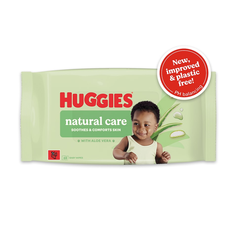 image 1 of Huggies Natural Care 0% Plastic Baby Wipes 1x48 Wipes