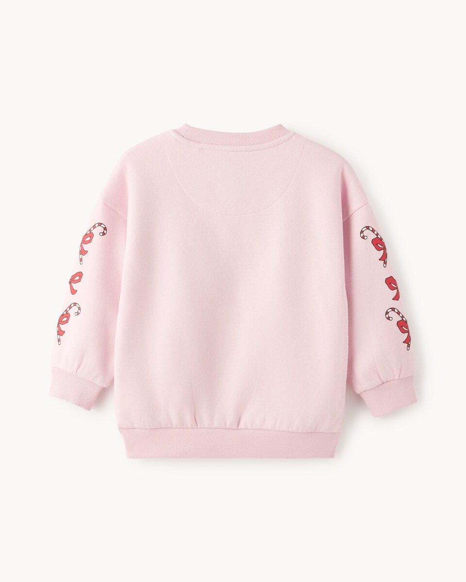 image 1 of Grinch Cotton Rich Christmas Print Sweatshirt in Pink