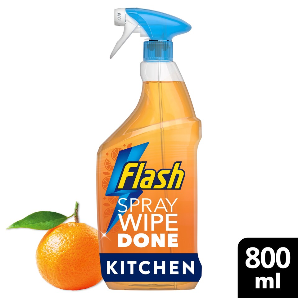 image 1 of Flash Spray Wipe Done Kitchen Bright Mandarin 800ml