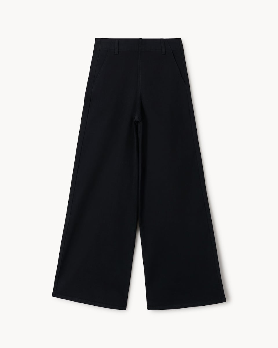 image 1 of F&F High Rise Wide Leg Jeans in Black