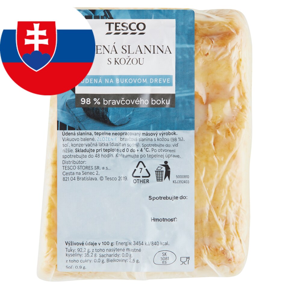 Tesco Údená slanina s kožou