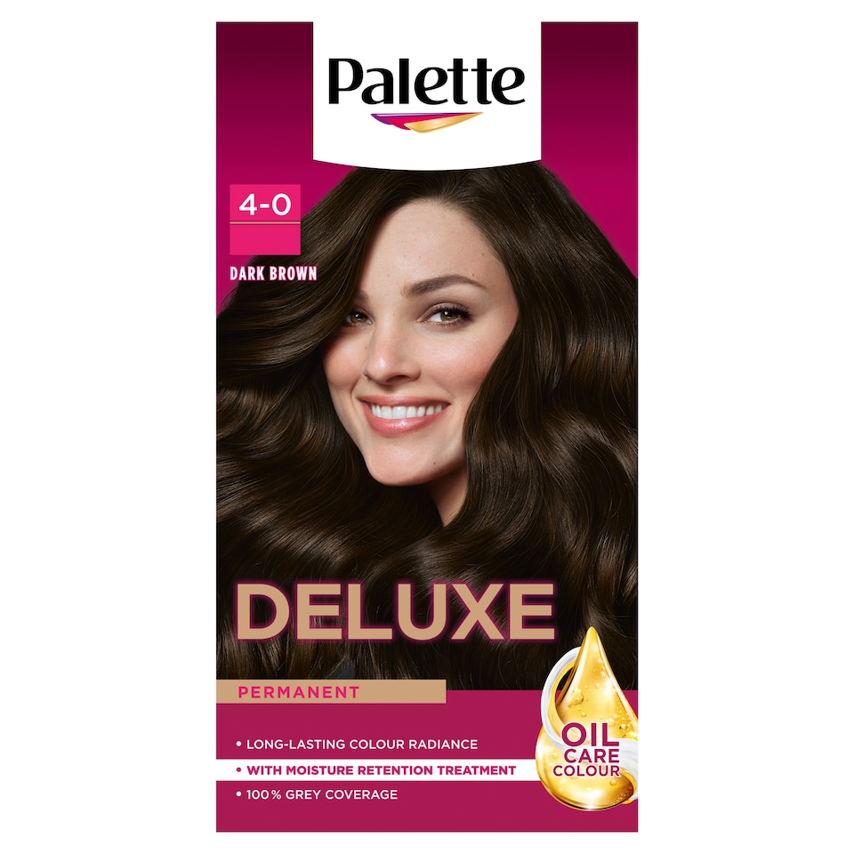 image 1 of Palette Deluxe 4-0 Dark Brown Oil Care permanent hair colour