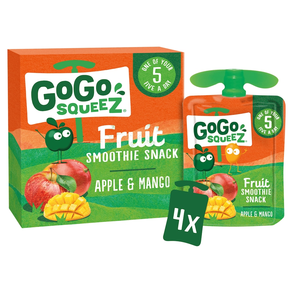 image 1 of Gogo Squeez Fruit Snack Apple Mango 4X90g