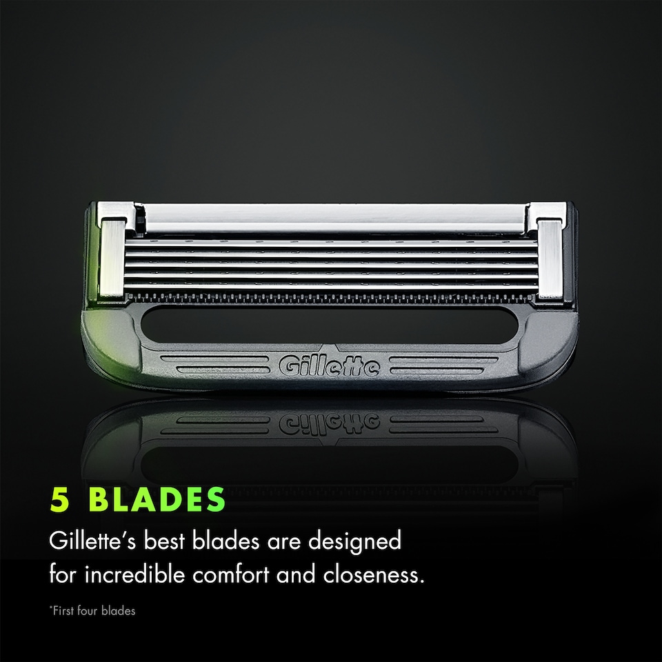 image 1 of Gillette Labs Men's Razor with Magnetic Stand Neon Night