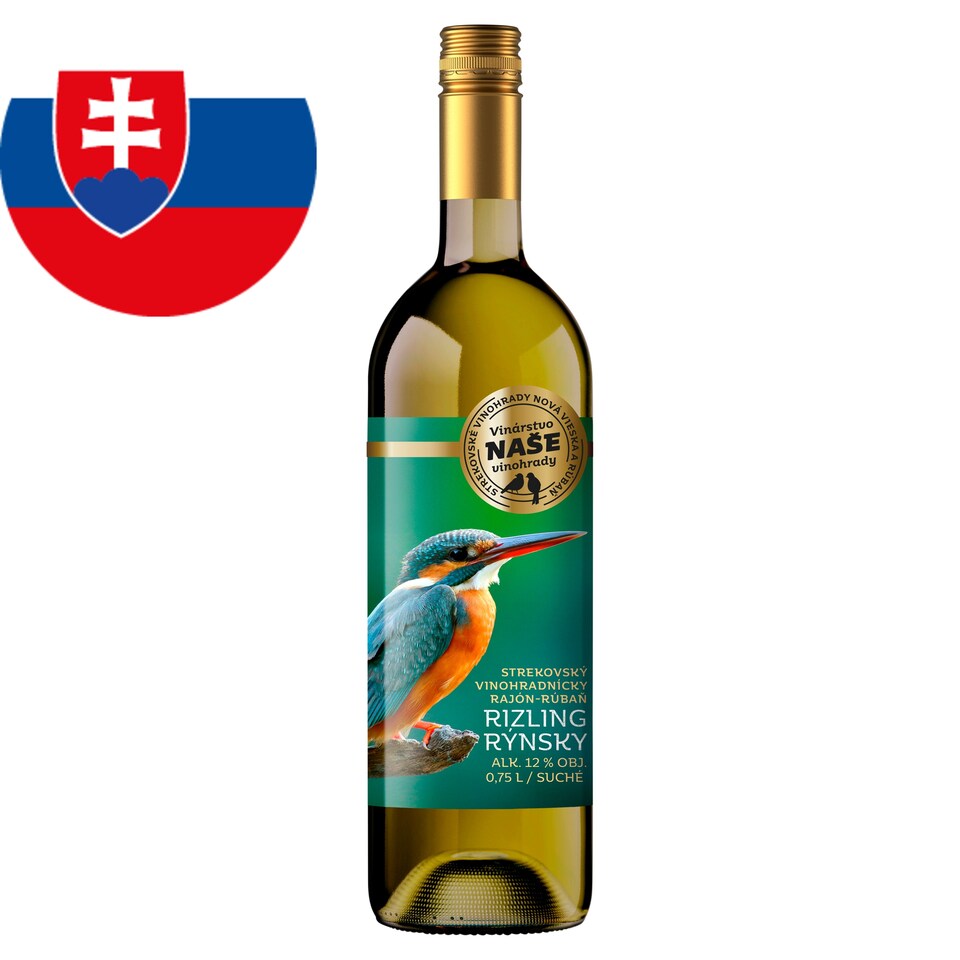 Naše Vinohrady Rhenish Riesling D.S.C Quality Semi-Dry Varietal Wine 0.75 L