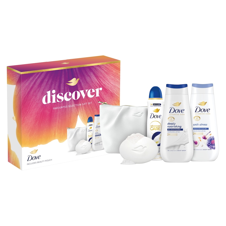 image 1 of Dove Discover Favourites Selection with Beauty Bag Gift Set