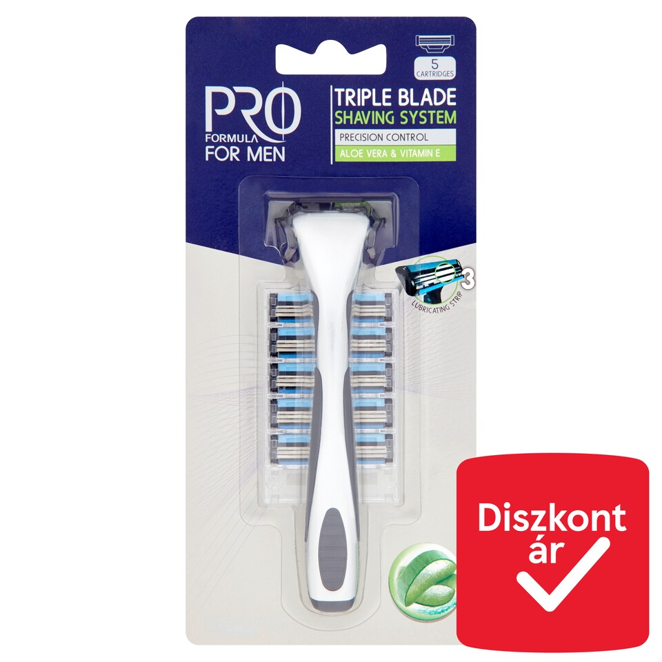 Tesco Pro Formula for Men hárompengés borotva + 5 pótfej