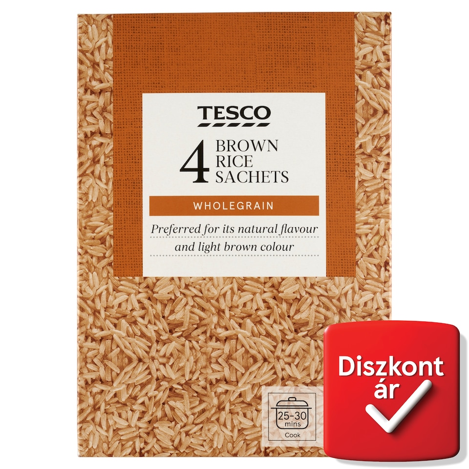 Tesco Brown Rice in Cooking Bag 4 x 125 g (500 g)