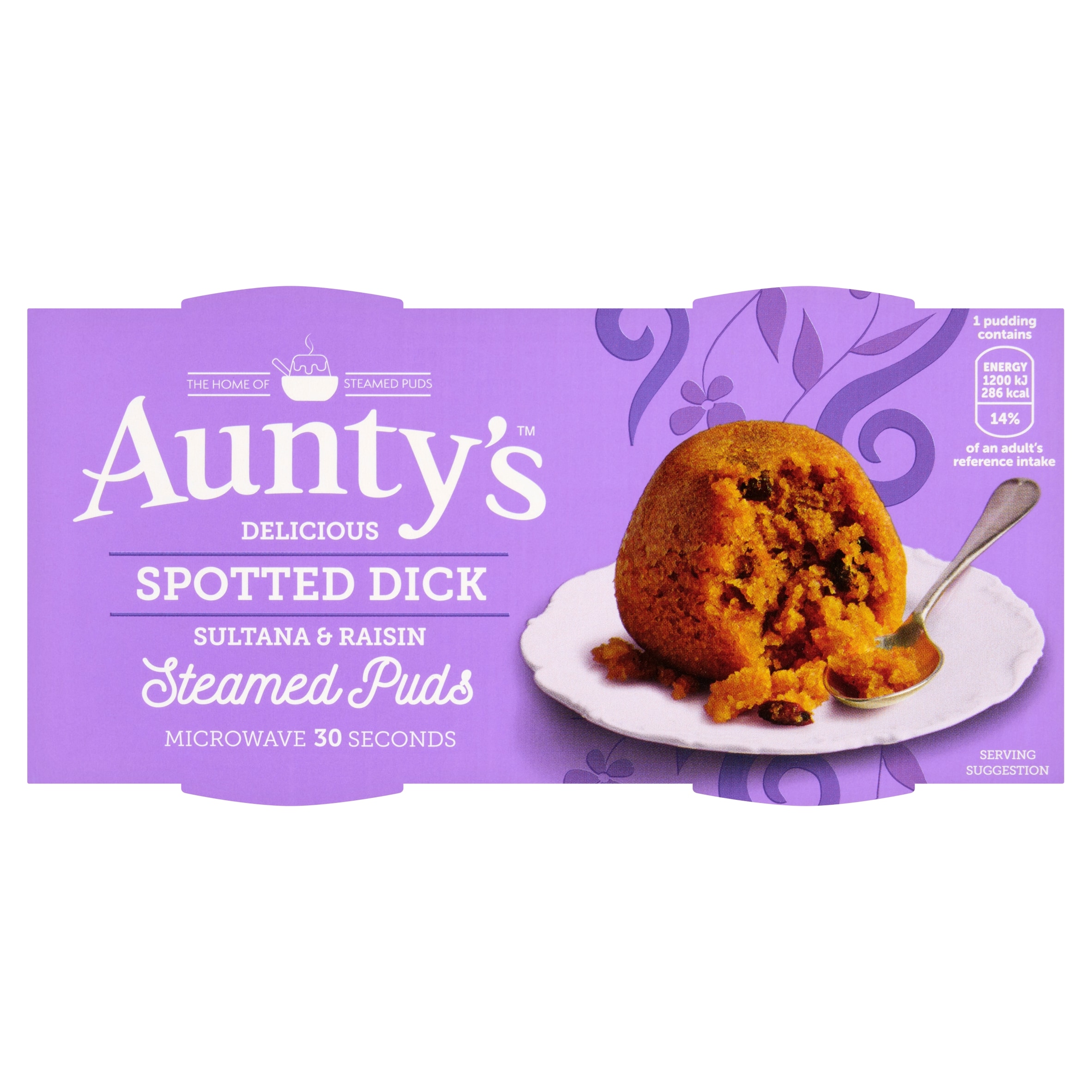 Auntys Spotted Dick Steamed Puddings 2 Pack 190G
