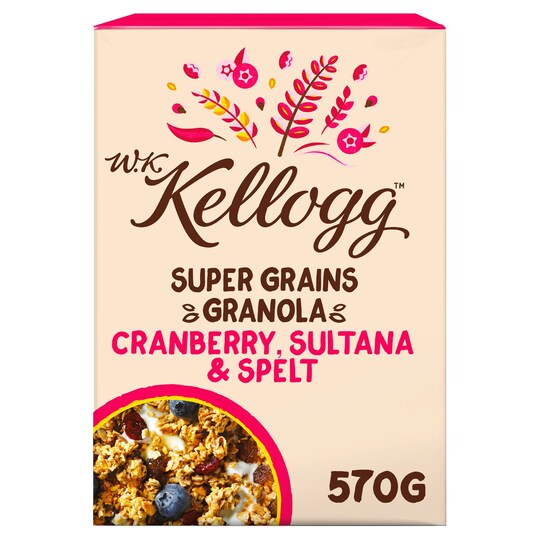 Kellogg Super Grain Cranberry Granola 570G Tesco Groceries