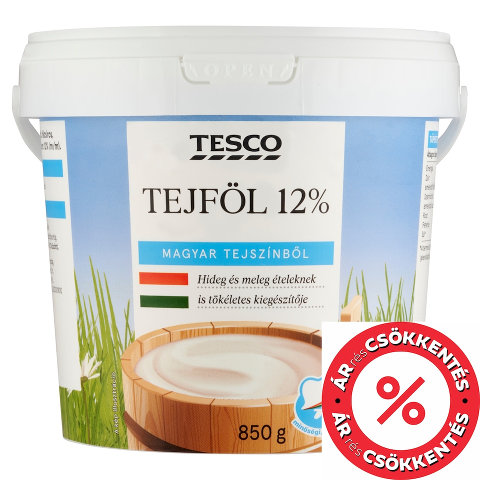 Tesco félzsíros tejföl 12% 850 g
