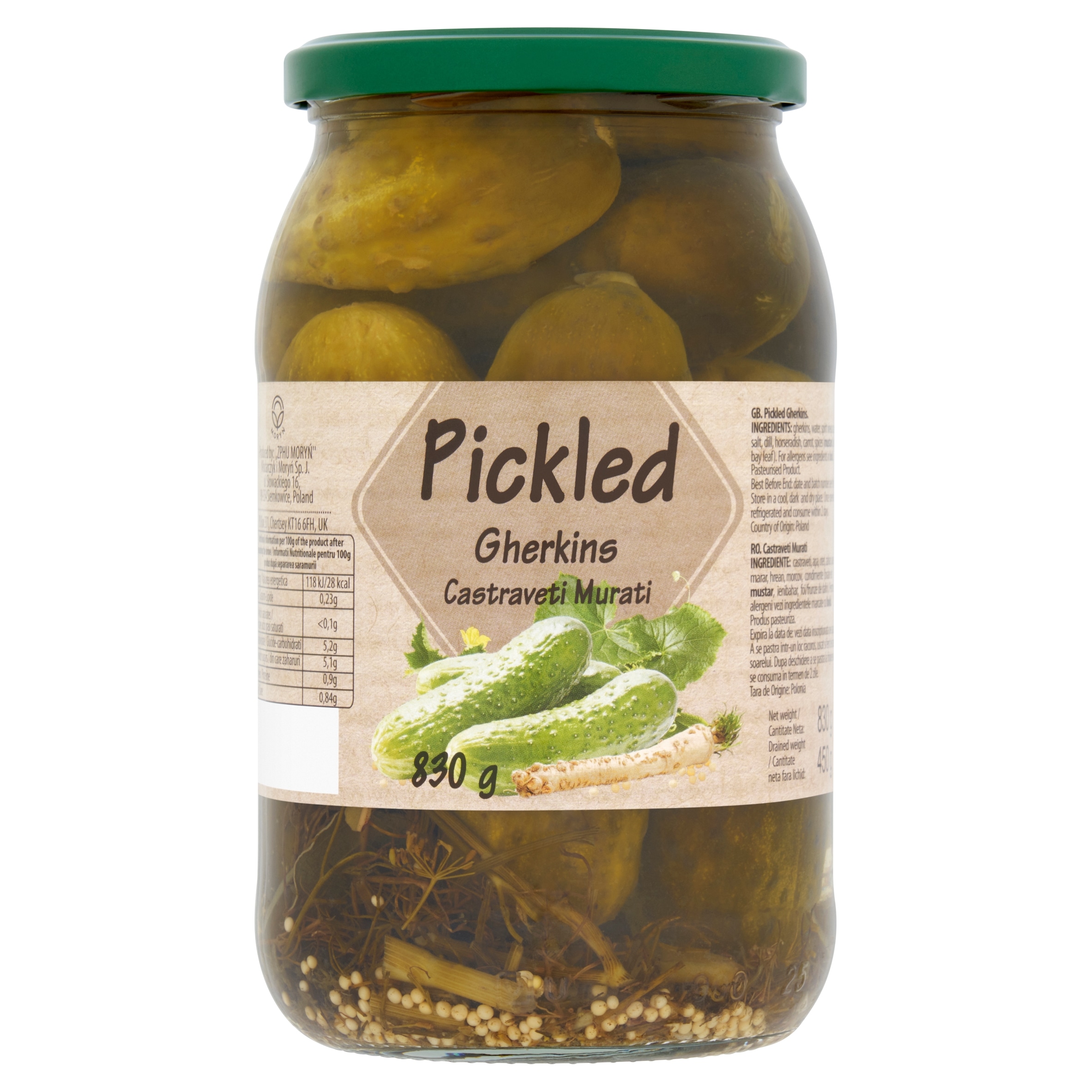 Moryn Pickled Gerkins 830G - Tesco Groceries