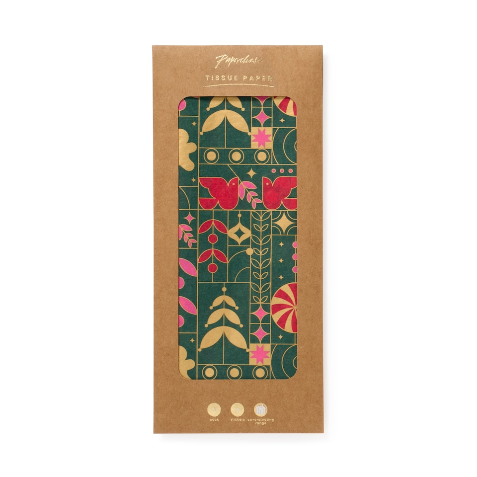 image 1 of Paperchase Christmas Embers Edge Tissue Pack