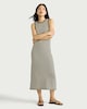 image 1 of F&F Textured Striped Maxi Dress in Multi Brown