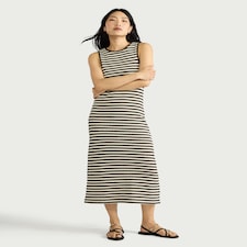 F&F Textured Striped Maxi Dress in Multi Brown