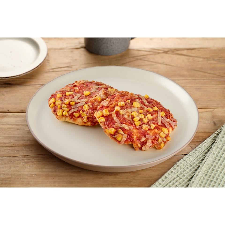 image 1 of Tesco Mini Ham Pizza with Corn 75g