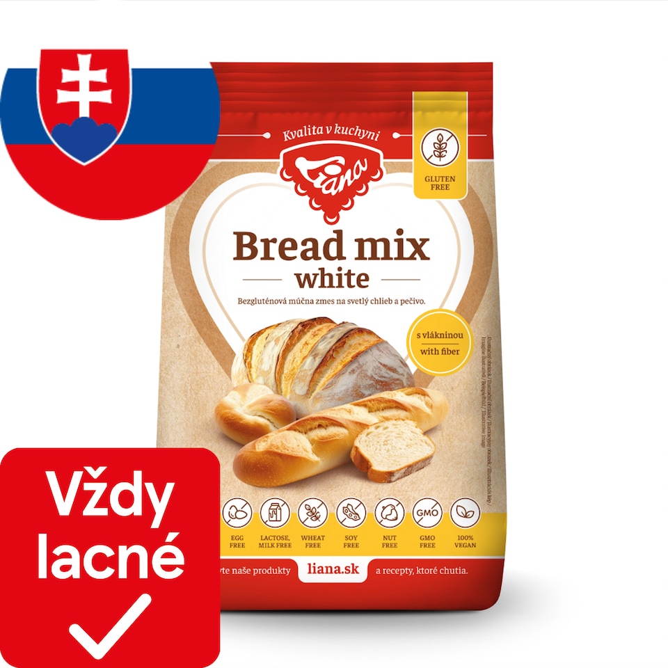 Liana White Bread mix bezgluténová zmes na svetlý chlieb a pečivo 1000 g