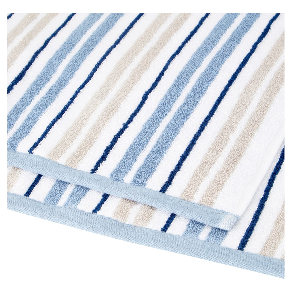 image 1 of F&F Home Blue Stripe Hand Towel