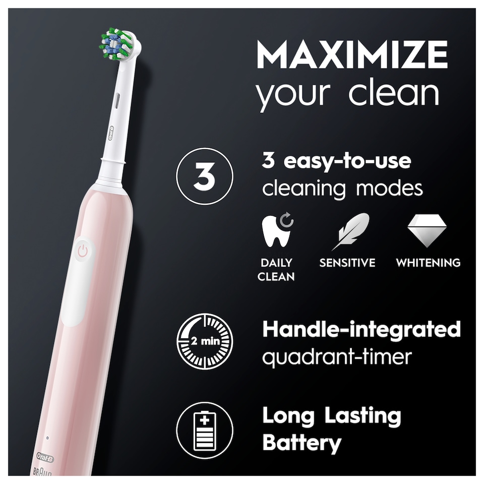 image 1 of Oral-B Pro 1 Electric Toothbrush & Case Pink