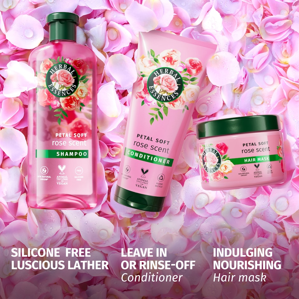 image 1 of Herbal Essences Petal Soft Rose Hair Mask 300ml