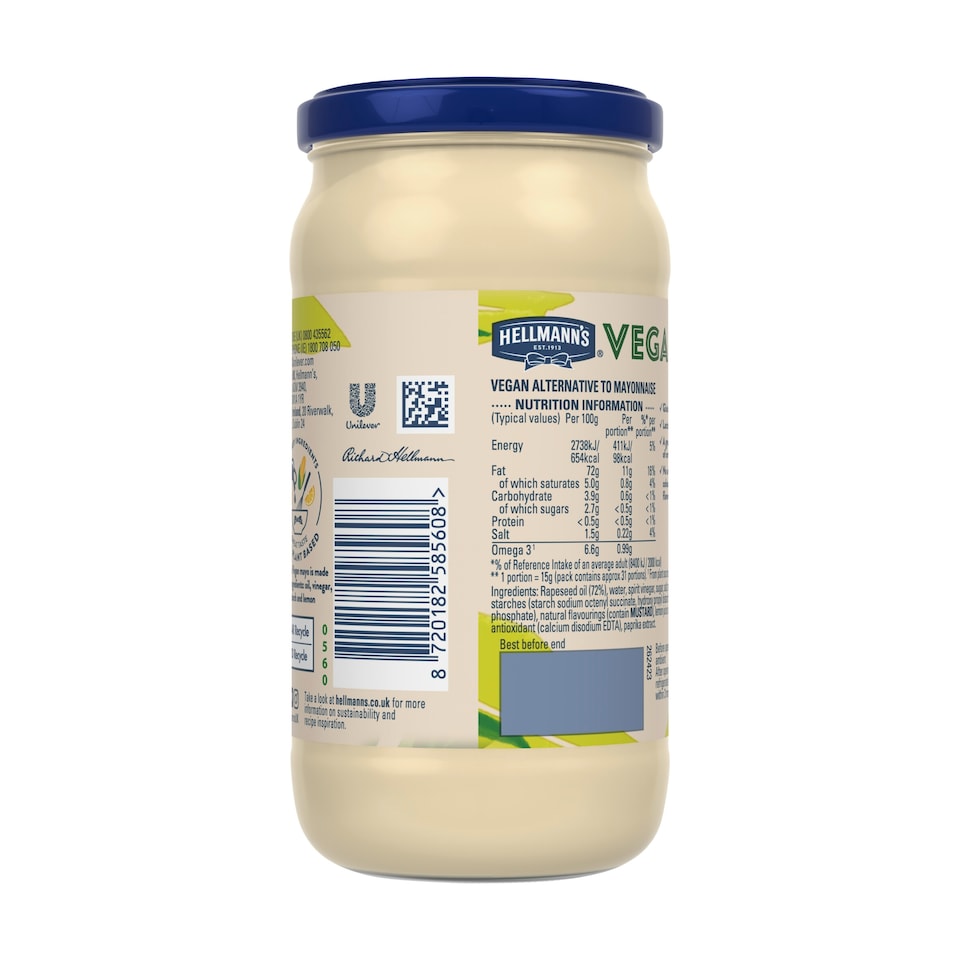 image 1 of Hellmann's Vegan Mayonnaise Jar 475g