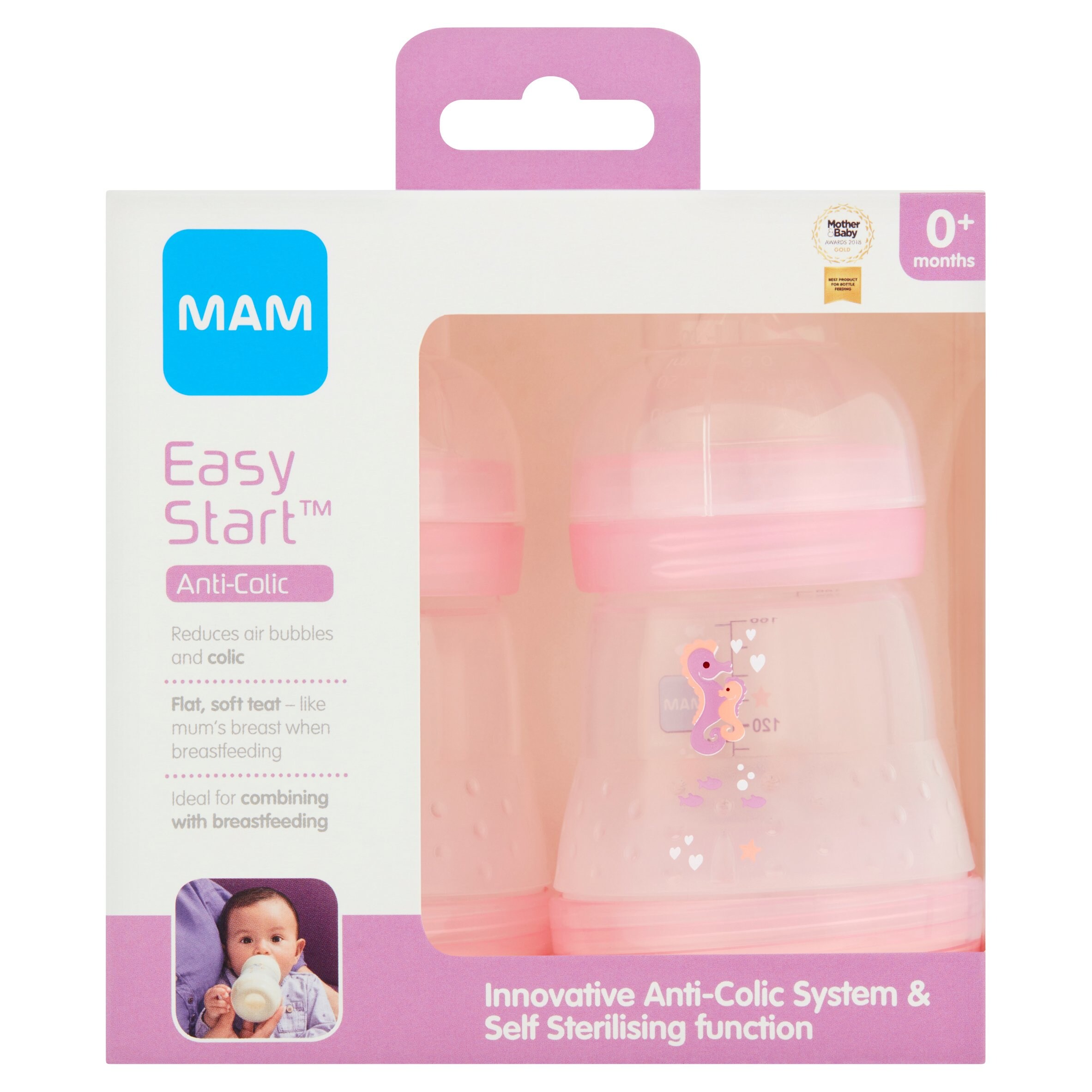 mam 160ml bottles pink
