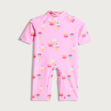 F&F Girls Ice Cream Print Sunsafe Swimsuit in Pink
