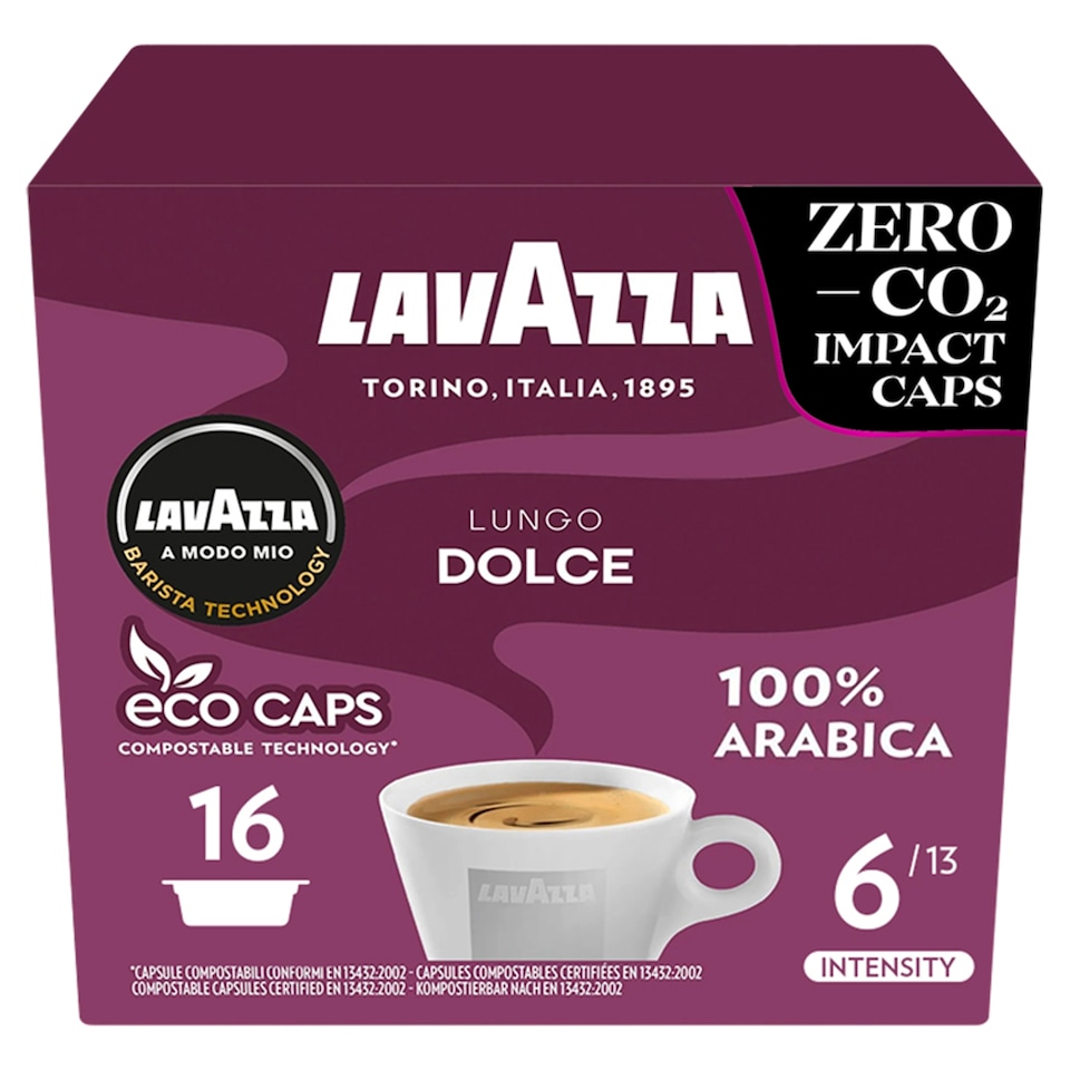 image 1 of Lavazza A Modo Mio Lungo Dolce Compo 16 Capsules 128g