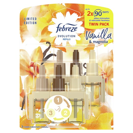 Febreze 3Volution Plug In Refill Vanilla & Magnolia 2X20ml Tesco