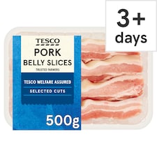 Tesco Pork Belly Slices 500g