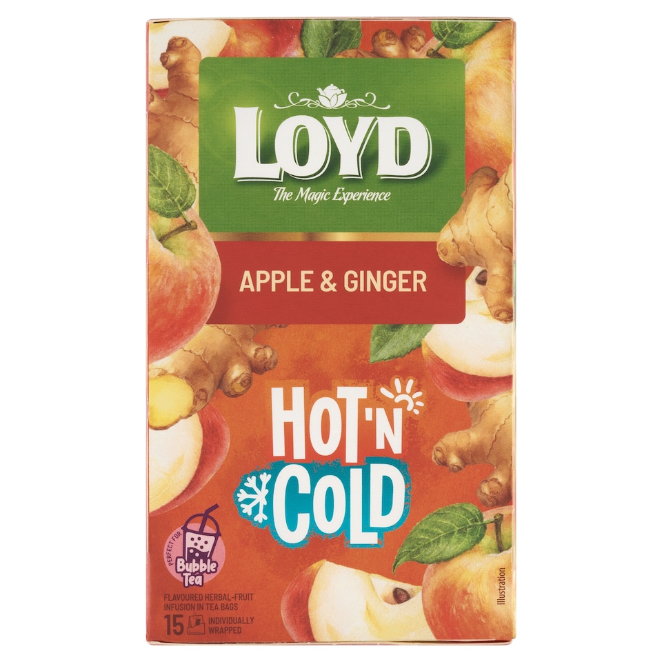 obrázok 1 z Loyd Hot'n Cold ovocno-bylinný čaj s príchuťou jablka a so zázvorom 15 x 2 g (30 g)