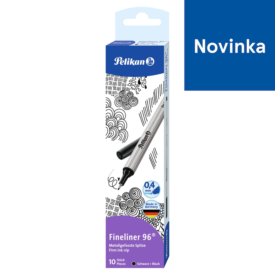 Pelikan Fineliner 96 čierne pero 10 ks