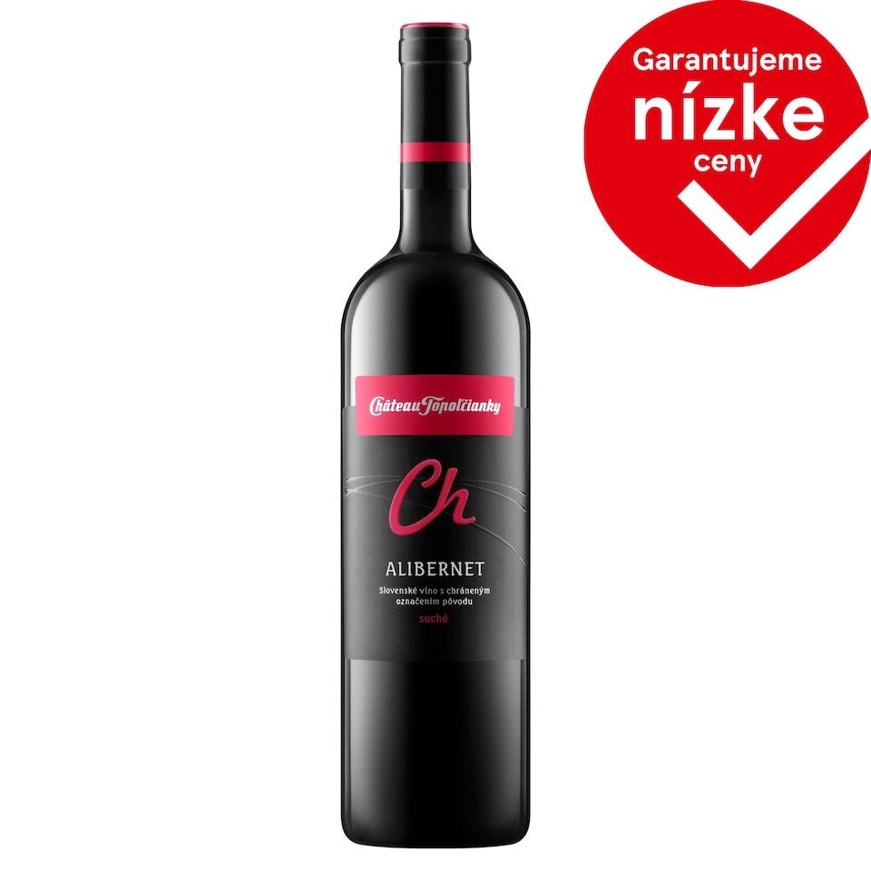 Château Topoľčianky Alibernet akostné odrodové víno CH.O.P. červené suché 0,75 l
